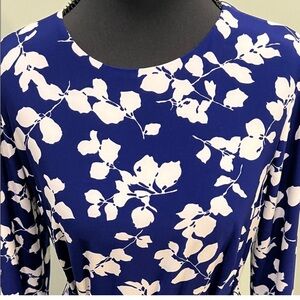 Ralph Lauren Navy and White Floral Long Sleeve Dress